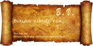 Butyka Viktória névjegykártya